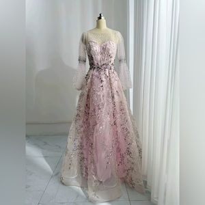 luxury high-end princess style fairy evening dress